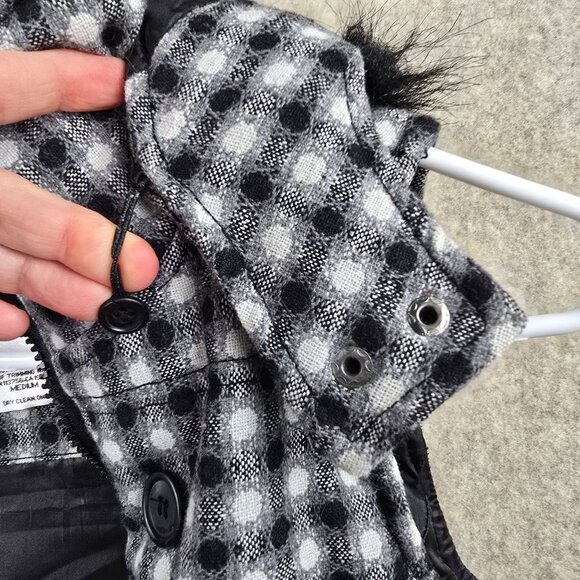 Urban Behavior Womens Black & White Plaid Sleeveless Button-Front Vest Medium - Picture 5 of 9